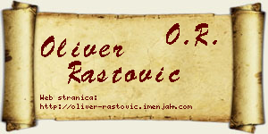 Oliver Rastović vizit kartica